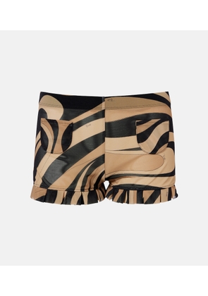 Pucci Marmo ruffled mesh shorts