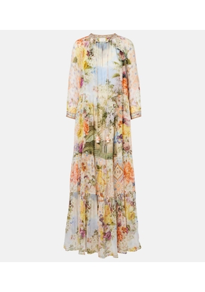 Camilla Embellished printed silk maxi dress