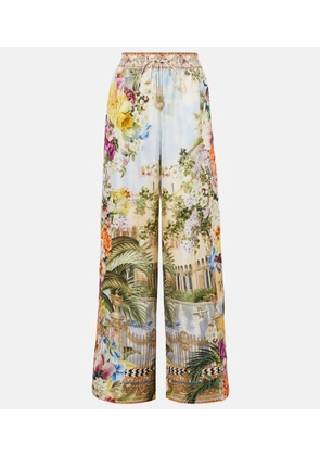 Camilla Printed silk wide-leg pants