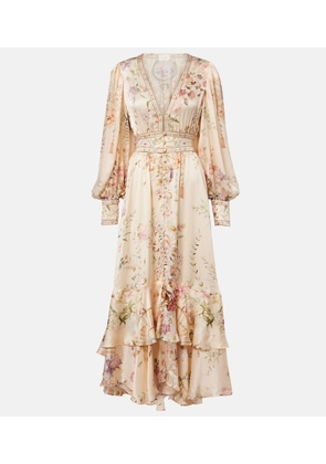 Camilla Embellished printed silk maxi dress