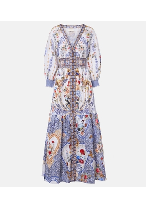 Camilla Printed linen maxi dress