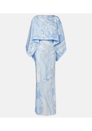 Pucci Orchidee Soleil silk gown and cape set