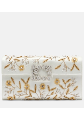 Roger Vivier Efflorescence embellished satin clutch
