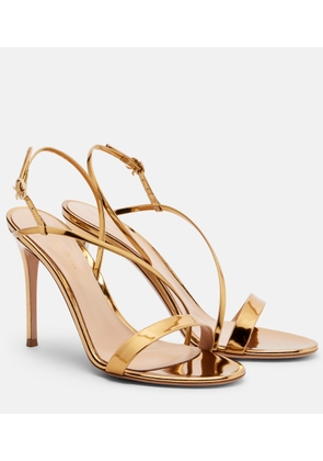 Gianvito Rossi Metallic leather slingback sandals