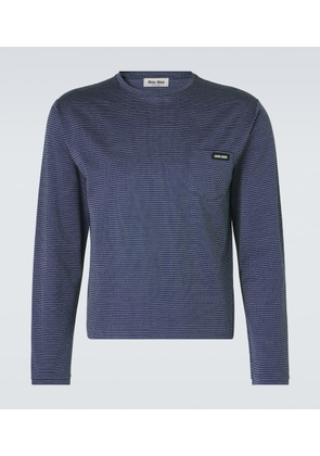 Miu Miu Striped cotton jersey jacquard T-shirt