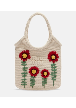 Miu Miu Ivy embroidered crochet tote bag
