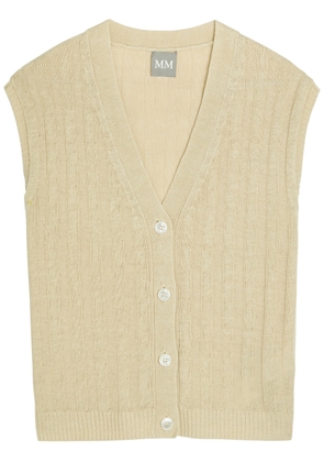MM Ranghi V-neck Fine-knit Linen Vest - Beige - L (UK14 / L)