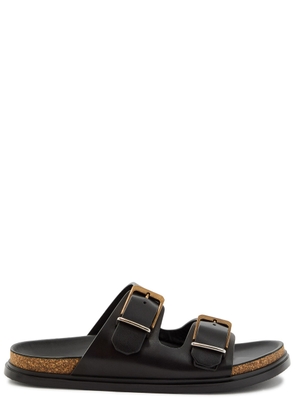 The Row Buckle Leather Slides - Black - 41 (IT41 / UK8)