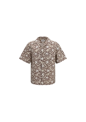 Prada Brown Cotton Pattern Shirt - XL