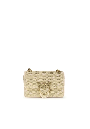 PINKO Beige Raffia Shoulder Bag