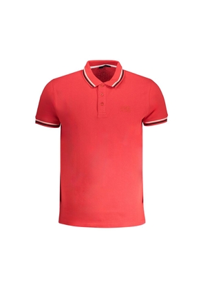Cavalli Class Red Cotton Men Polo Shirt - L