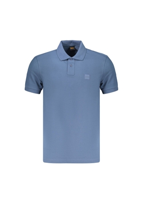 Hugo Boss Blue Cotton Men Polo Shirt - S