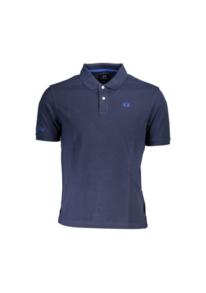La Martina Blu Cotton Men Polo - L