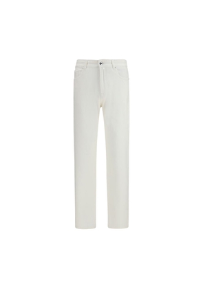 MooRER White Cotton Straight-Leg Jeans - W30