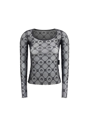 Marine Serre Black Polyamide Pattern Shirt - S