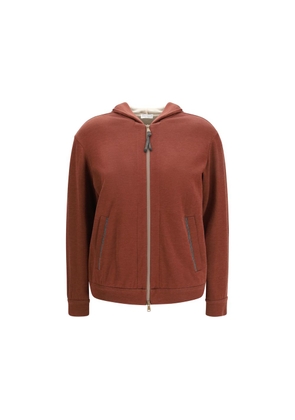 Brunello Cucinelli Bordeaux Silk Sweatshirt - L