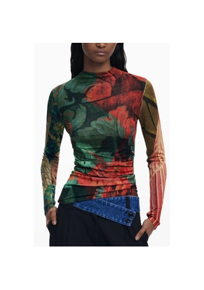 Desigual Green Viscose Sweater - S