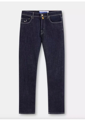 Jacob Cohen Blue Cotton Men Jeans with Straight Leg Cut - W31