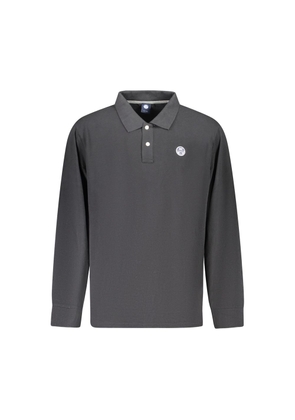 North Sails Black Cotton Men Polo Shirt - S
