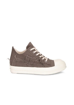DRKSHDW by Rick Owens Slashed Ramone Low Sneaker in Grey. Size 41. Also in 42, 45.