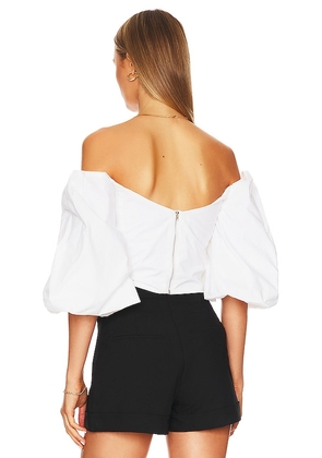 Bardot Eva Poplin Top in White. Size 10. Also in Aus 6/US 2, Aus 8/US 4, Aus 10/US 6, Aus 12/US 8, Aus 14/US 10, Aus 16/US 12.