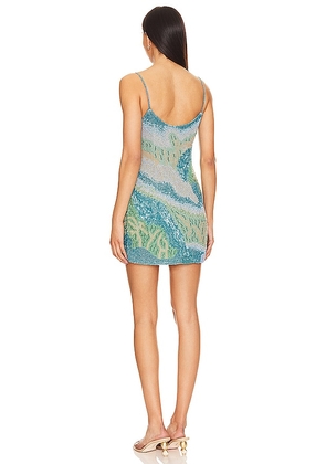 Cult Gaia Bebe Short Sleeveless Dress in Teal. Size S. Also in XS, M.