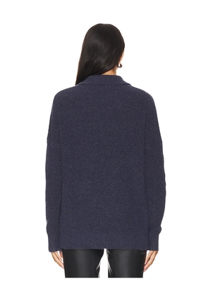 Central Park West Millie Oversized Sweater Polo in Navy. Size M. Also in S, XS, XL.