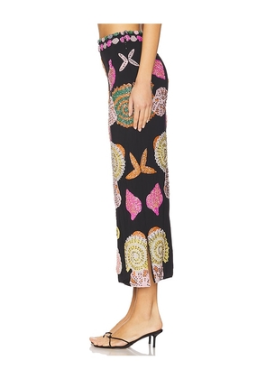 Oceanus New York Hand Embellished Midi Skirt in Black. Size XS. Also in L.