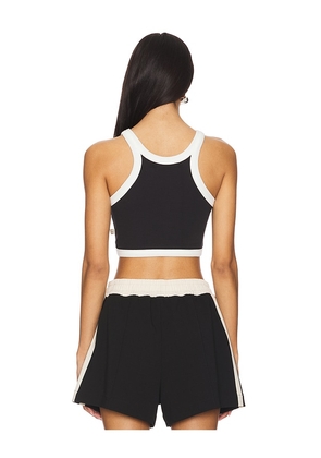 Araminta James Monogram Cropped Tank in Black. Size S. Also in L, XL.
