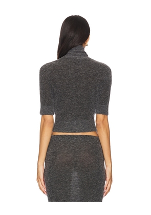 EAVES Mae Knit Top in Charcoal. Size M. Also in XS, L, XL.