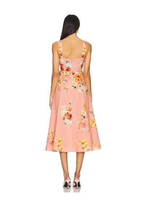 HEMANT AND NANDITA Midi Dress With Buckle Belt in Rose. Size L. Also in S, XXS, XS, M, XL.