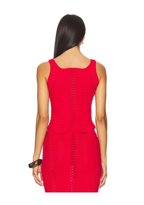 Cin Cin Arc Knit Top in Red. Size S. Also in XS.