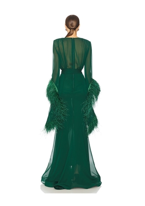 Bronx Banco Geisha V-neck Gown in Green. Size L. Also in XS.