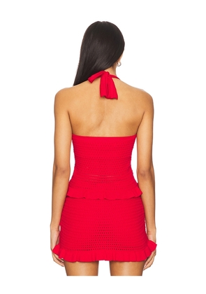 Amanda Uprichard Valentini Top in Red. Size M. Also in L, S, XL, XS.