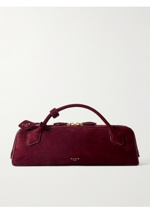 Alaïa - Le Teckel Leather-trimmed Suede Clutch - Burgundy - One size