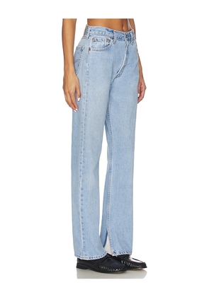 aligrace Vintage Relaxed Split Jeans in Blue. Size 24. Also in 23, 27, 30.