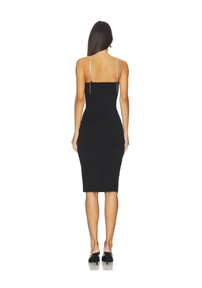 AREA Colorblock Lily Flower Midi Dress in Black. Size S. Also in XS, M, L.