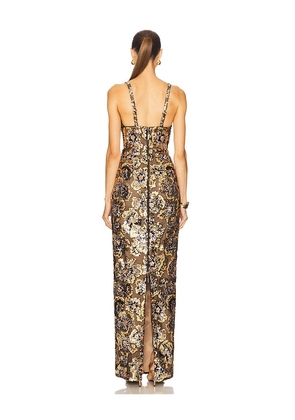 Bronx and Banco Allegra Sequin Gown in Metallic Gold. Size L. Also in XS.
