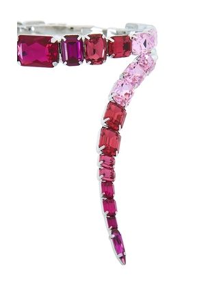 AREA Ombre Crystal Wrap Choker Necklace in Pink.