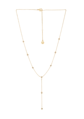 BaubleBar Crystal Lariat Necklace in Metallic Gold.