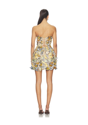 Bronx Banco Bella Butterfly Maraya Strapless Mini Dress in Orange. Size XS. Also in S, XL.
