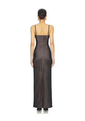 AREA Crystal Hotfix Gown in Black. Size M. Also in S, L.