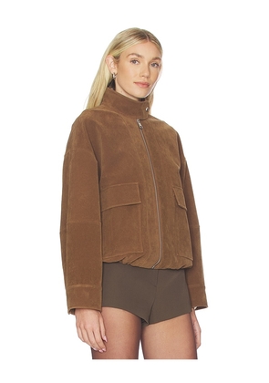 Apparis Kate Sans Suede Bomber Jacket in Brown. Size S. Also in M, XS, L.