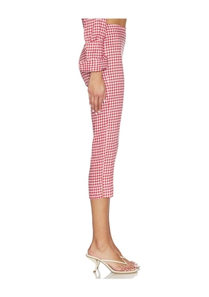 AEXAE Linen Capri Pant in Red. Size L. Also in S, M.
