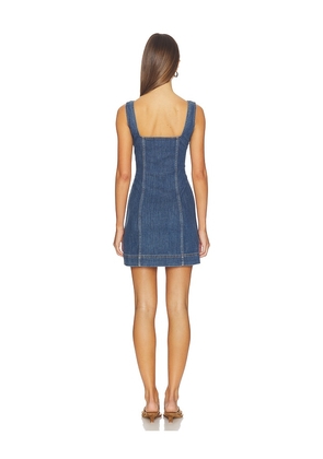 Alice + Olivia Bea Sweetheart Denim Mini Dress in Blue. Size 0. Also in 2, 12.