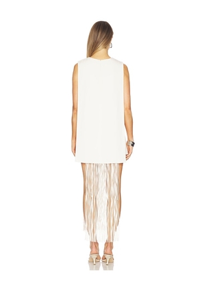 Alexis Mackenzie Dress With Removable Fringe in White. Size S. Also in M.