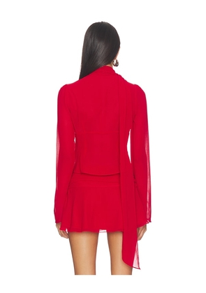 GUIZIO Ara Long Sleeve Top in Red. Size XS. Also in L, M, S, XL, XXS.