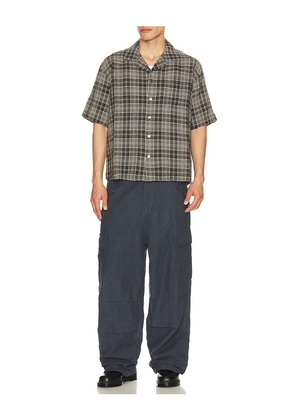 Corridor Plaid Seersucker Short Sleeve Shirt in Black. Size L. Also in M, XL/1X, XXL/2X.