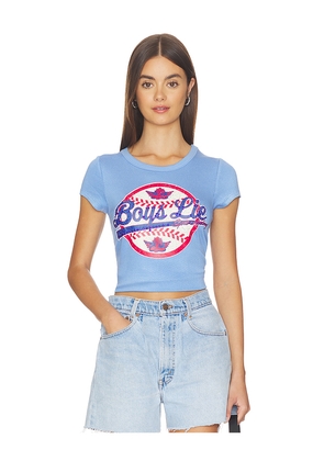 Boys Lie Sporting Blues Baby Tee in Baby Blue. Size M/L. Also in XL/XXL, XS/S.