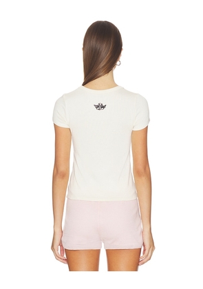 Boys Lie Xoxo, Baby Tee in White. Size M/L. Also in XS/S.